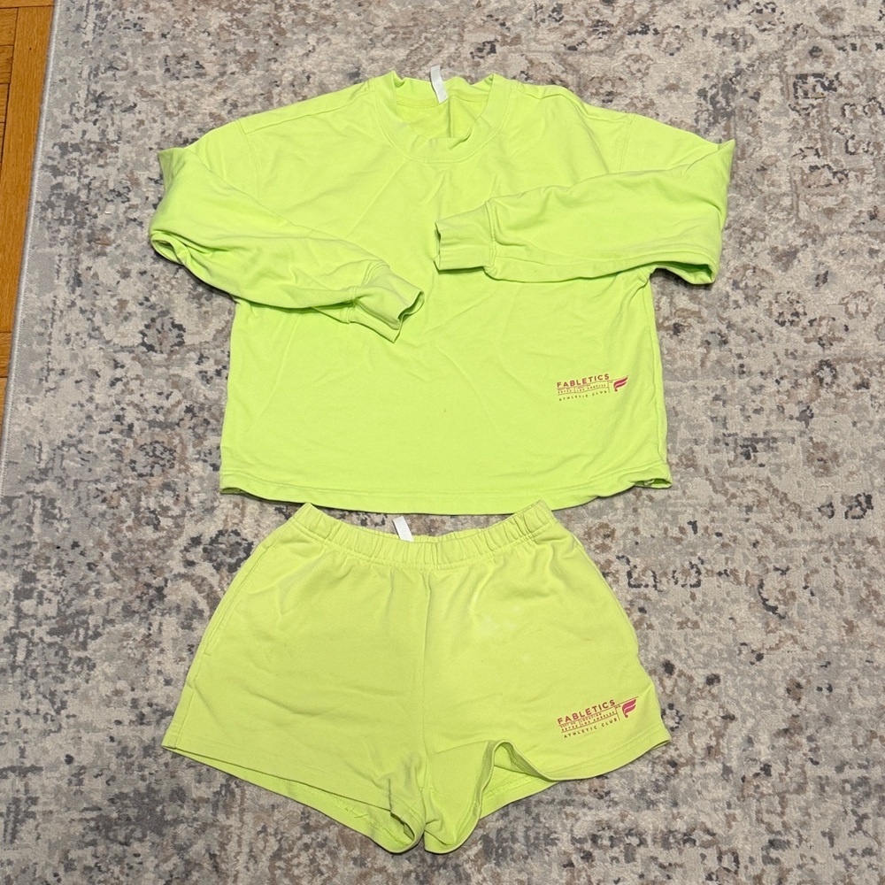Fabletics Neon Green Lounge Set